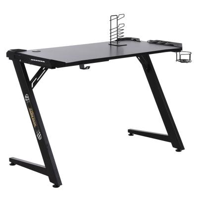 China Hot Sale Extendable OEM Wholesale Cheap Home Black Z Shape Ergonomic Computer Table Gaming Desk for sale