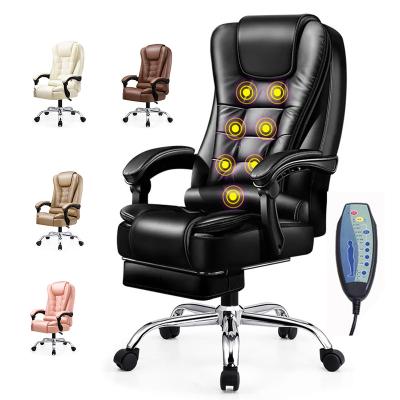 China Luxury Massage Boss Leather Ergonomic Massage Recliner Swivel Office Swivel Chair for sale