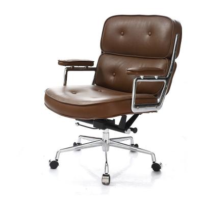 China Modern Boss Leather Executive Swivel Chair Lifting Rotating Armchair Office Chair Leather Adjustable Chair for sale