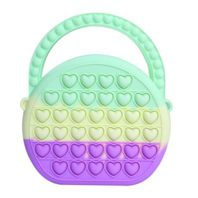 China New Silicone Push Bubble Stationery Squeezable Storage Bag Children's Game Coin Purse Sensory Restless Person Toys Anti-stress Restless Person Messenger Bag for sale