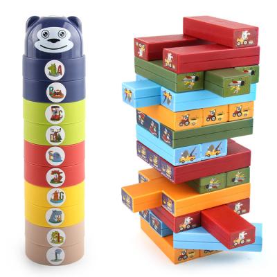 China Eco-friendly Decompression Game Balance Tower Toys Kids Educational Competitive Tabletop Baby Stacking Blocks for sale