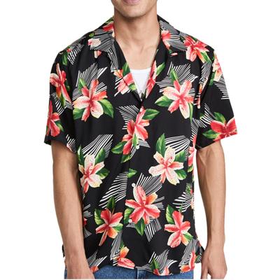 China Hawaii Breathable Sea Floral Print Summer Custom Shirts Button Down Mens Shirts High Quality Short Sleeves Clothing Shirts for sale