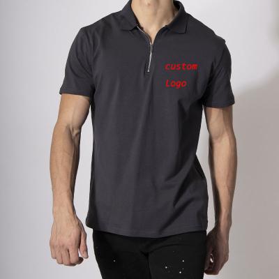 China Factory High Quality S Logo Color Size Breathing Men's Custom Wholesale Blend Anti-Wrinkle Anti-Wrinkle Zipper Polo Shirt for sale