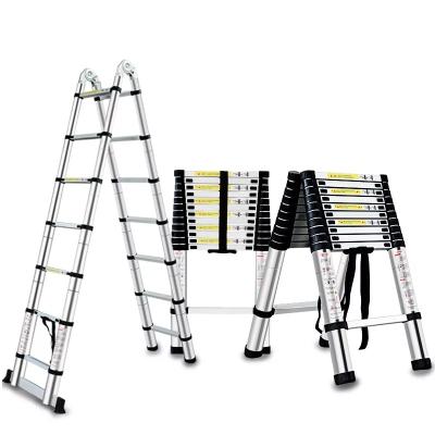 China Telescopic Ladders 3.2 M Strong Built Telescopic Ladder Aluminum Anti Rust Brackets Adjustable With Hinge for sale