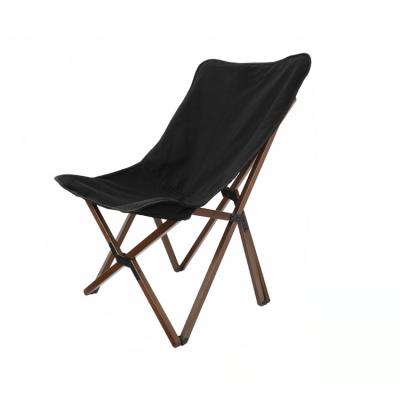 China Good Quality Modern Wholesale Popular Picnic Solid Outdoor Rising Furniture Relax Wooden Frame Butterfly Beach Camping Folding Chair for sale