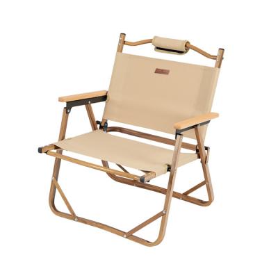 China Logo Outdoor Portable Wood Grain Modern Custom Aluminum Frame Lightweight Camping Folding Chair for sale