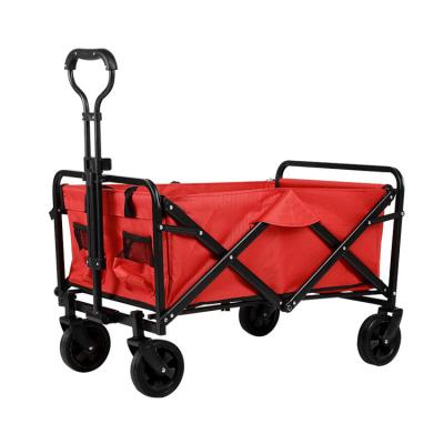 China Easy Folding Collapsible Outdoor Utility Cart, Heavy Duty Garden Cart for Beach Shopping Outdoors (Red) for sale