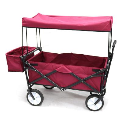 China Easy Folding Folding Trolley Stroller Cart Push-Pull Trolley With Canopy For Kids for sale