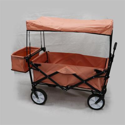 China Easy Folding Folding Service Folding Camping Cart Garden Beach Cart Outdoor Cart With Canopy 4 Wheels for sale