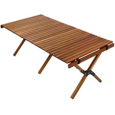 China Easy Carry Folding Picnic Table Outdoor Camping Wooden Table Portable Picnic Table for sale