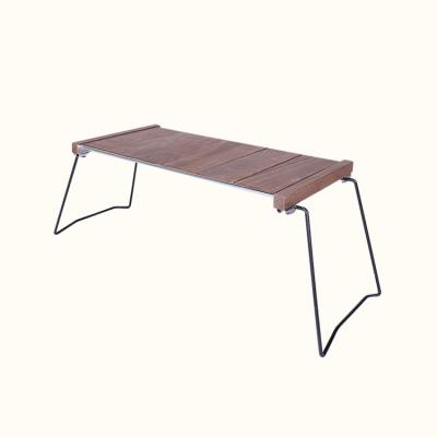 China Outdoor Camping Aluminum Alloy IGT Easy Carry Foldable Wooden Table for Picnic BBQ for sale