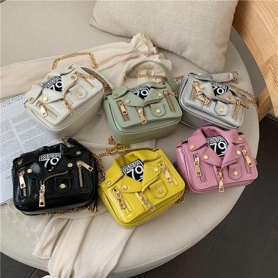 China 2021 Hot Selling Lady Chain Bags Square Pu Leather Jacket Girls Cross Handbags Women PU Women Small Cross - Body Bag Women for sale