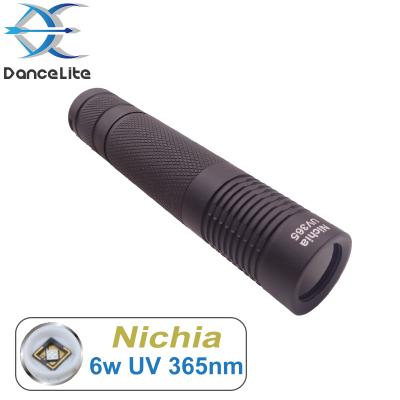 China OEM S9 Nichia 6W NVSU233B Powerful Backup UV Flashlight 365nm 1-MODE Ultraviolet UV Lamp (Black Filter) for sale