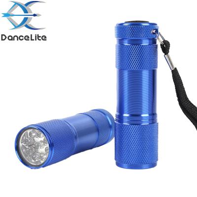 China OEM Blue Emergency B9 Case With Blue Light 480nm 9-LEDs Mini Gift Flashlight Keychain Lamp for sale