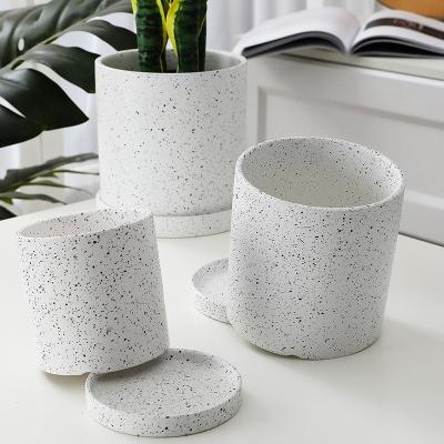 China Contemporary Cheap Price Marble Vintage Flower Pot For Kitchen Ceramic Planter for sale