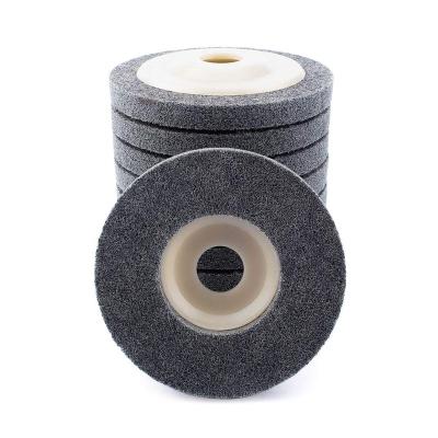 China 4 Inch Grinding Wheel Gray Nylon Fiber Non Woven Abrasive Polishing Wheel For Metal PD-004O for sale