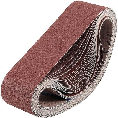 China Aluminum Oxide Red Abrasive Grinding Sanding Belt For Wood Floor Polishing SB-002O for sale