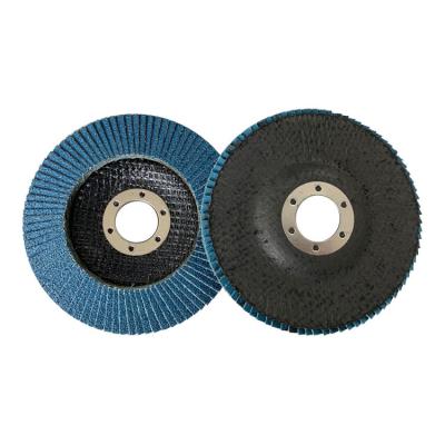 China Abrasive Disc Tool 60# 80# 100mm Blue Flap Wheel for Polishing Grinding FW-003O for sale