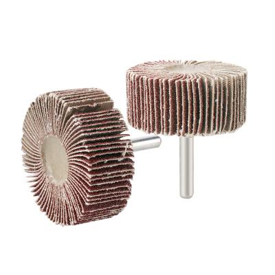 China Aluminum Oxide Fin Wheel With Leg 16mm~80mm Abrasive Tools Sandpaper Sanding Head For Stainless Steel for sale