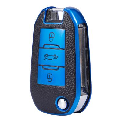 China Soft TPU Plastic Car Key Cover For Peugeot Car Key Cover Case Holder for sale