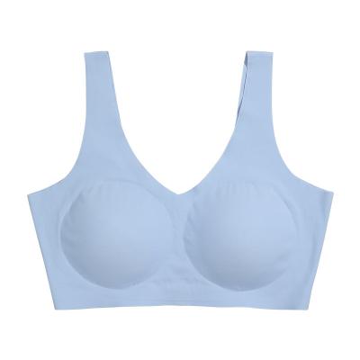 China OEM 2021/odm Antibacterial Ladies Plus Size Support Posture Lift Ice Silk No Wire Smooth Seamless Bras for sale