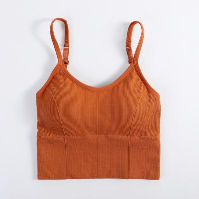 China QUICK DRY Ribbed Camisole Women's Crop Top Young Girls Solid Color Tank Tops Bralette Tank Tops QUICK DRY Ribbed Tops for sale