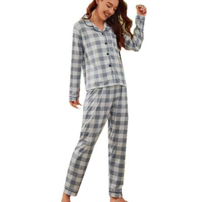 China Autumn Cute European Style QUICK DRY Plus Size Sheath Long Matching Two Piece Set Pajamas Sleepwear For Female for sale