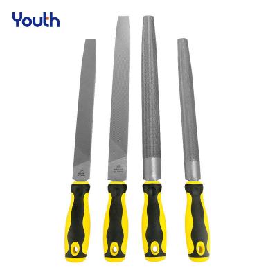 China Other Youth Engineer Metal File 8 Inch 200mm Soft Handle Assorted Half Round SquareTriangle Flat Round Metal File for sale