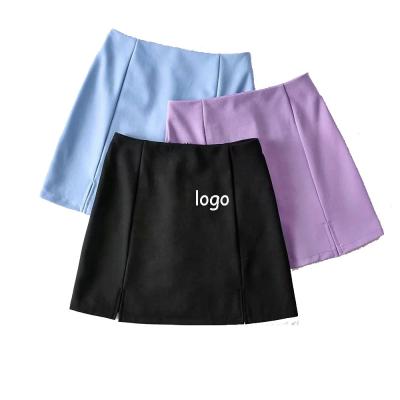 China Wholesale Custom Plain Logo Skirt Women High Waist Summer Waist Short 100% Plus Cotton Skirts for sale