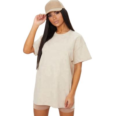 China Custom Wholesale Women Oversized Crewneck Anti-wrinkle OEM T-shirt Short Sleeve Loose T-shirt for sale