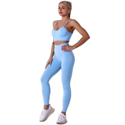 China Breathable Women Yoga Set High Waist Yoga Pants Gym Clothing Women Activewear Sport Shorts Sports Bra T-Shirt for sale