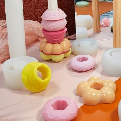 China Stocked Aromatherapy 3D Candles Silicone Mold QIY Cylinder Cone Shape Plaster Candle Mold for sale