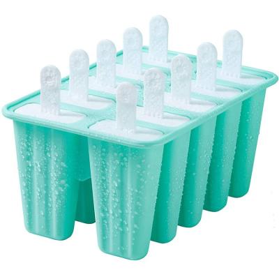 China Sustainable Popsicle Molds 10 Pieces Silicone Popsicle Molds BPA Free Reusable Popsicle Mold for sale