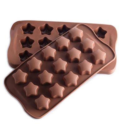 China Disposable Easy Version 15 Cavity Star Cake Silicone Mold Star Chocolate Mold for sale