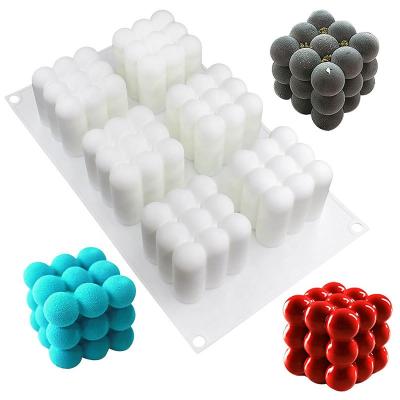 China 6 Cavity Viable Magic Cube Silicone Mousse Mold Silicone Mold For Baking Cake for sale