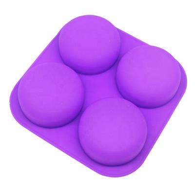 China Easy Viable Version 4 Cavity Round Silicone Mold 4 Hole Cylinder Silicon Mold Soap For 70g Handmade Soap for sale