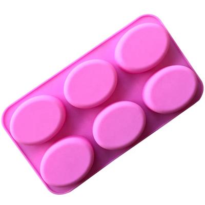 China Sustainable Easy Version 4 Cavity Silicone Oval Soap Mold for sale