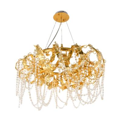 China Nordic Adjustable Crystal Chandelier Lamp Size Luxury Pendant Lamp For Nightclub Hotel Lamp Modern Light For Bedroom for sale