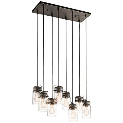 China 25 industrial 12" Old Wide Bronze 8-Light Pendant for sale