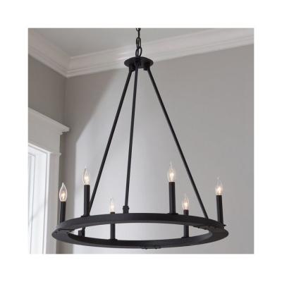 China Simplicity Industrial Industrial Style Cafe Decorative Black Hanging Pendant Lamp for sale