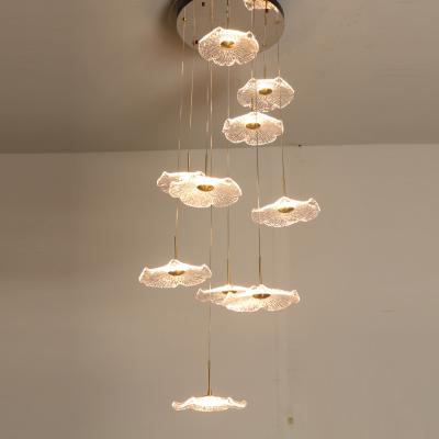 China Contemporary Post Modern Brown Lighting Luxury Flower Shape Copper Brass Icydrop Crystal Ceiling Pendant Lamp Chandelier Home Restaurant for sale