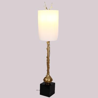 China Industrial luxury modern light antique brass crystal stand tall lamps corner decorative led gold floor chandelier lighting for sale