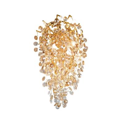 China Full Wall Lamp Sun Lamp Modern Luxury Crystal Hotel Decorative Wall Lamp For Villa for sale