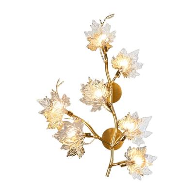 China Modern American Pastoral Glass Light Decorative Leak Bedroom Bestselling Wall Lamp Modern Wall Lamp For Villa for sale