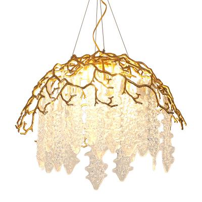 China Modern Brass Cafe Lamps Home Decor Ceiling Nightclub Pendant Lamp Glass Chandelier for sale