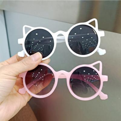 China Popular Trendy Type Fashion Sunglasses New Cute Girl's UV400 Sunglasses Cat Shape Frame Boy And Kids Sun Glass For Child 2021 for sale