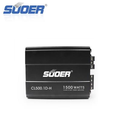 China Amplifier Suoer CL500.1D-H Class D Car Monoblock Car Stereo Amplifier For Subwoofer Channel 1500 Watt Max Power Mini Car Amplifier for sale