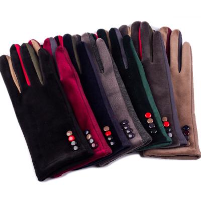 China Fashion Soft Lady Winter Soft Cloth Touch Screen Gloves for sale