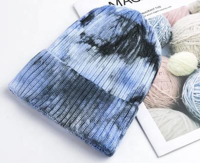 China COMMON Warm Knitted Hats of Autumn Winter Blue Landscape Painting for sale