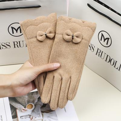 China Plain Thick Touch Screen Gloves With Soft Fabric For Fall And Winter Customized Logo for sale